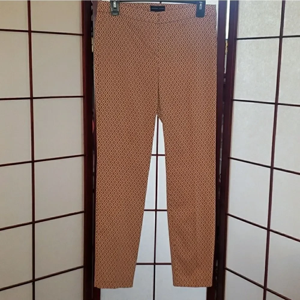 Adrienne Vittadini Brown/Tan Straight Leg Pants
